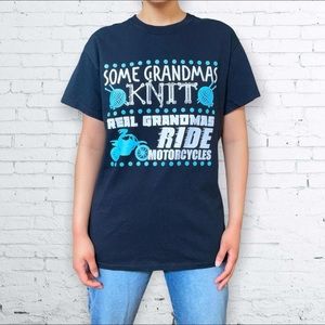 Crazy biker grandma funny graphic tee